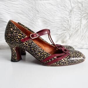 Chie Mihara Aika Mixed Leather Mary Jane Pumps 39 twee comfortable t-strap